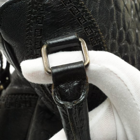 Auth Fendi Hand Bag Leather Black #25155F84 - Picture 11 of 13
